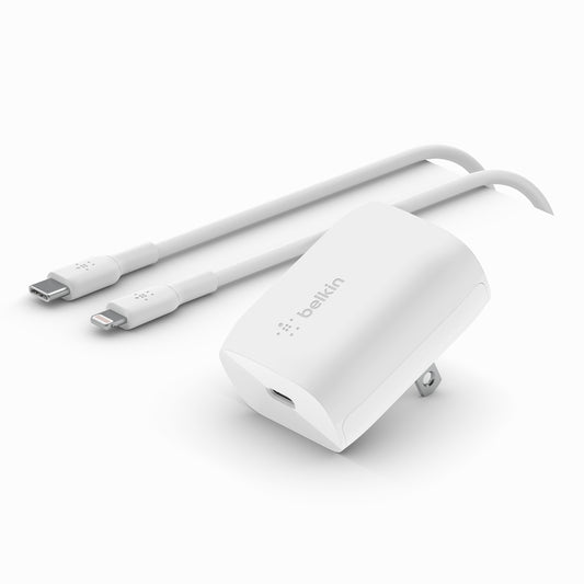 ADAPTADOR BELKIN DE PARED 20W USB-C + CABLE LIGHTNING