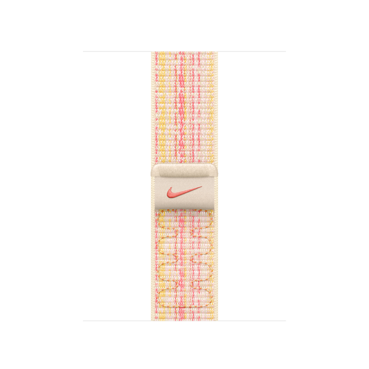 Correa loop deportiva Nike blanco estrella/rosa para caja de 41 mm