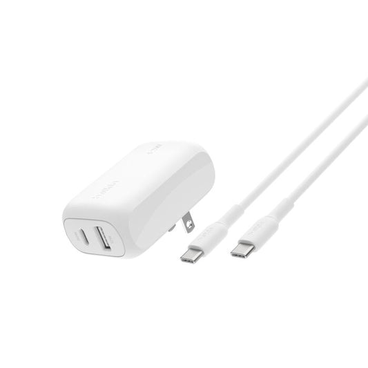 ADAPTADOR BELKIN PARED 42W 2 PUERTOS USB-A Y USB-C +CABLE USB-C