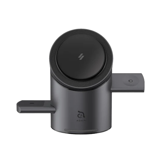 BASE DE CARGA ADAM ELEMENTS QUBE Qi2 MAGSAFE 3 EN 1 GREY
