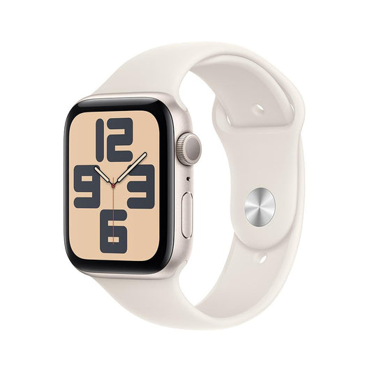 Apple Watch SE GPS • Caja de aluminio blanco estrella de 44 mm • Correa deportiva blanco estrella - M/L