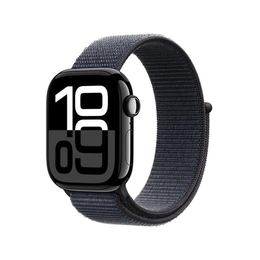 Apple Watch Series 10 GPS • Caja de aluminio negro azabache de 42 mm • Correa loop deportiva color tinta