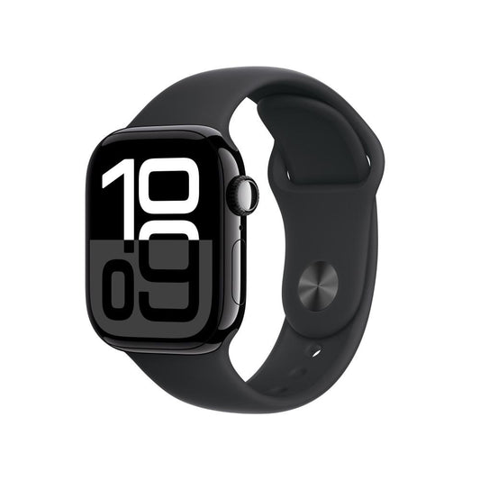 Apple Watch Series 10 GPS + Cellular • Caja de aluminio negro azabache de 42 mm • Correa deportiva negra - S/M
