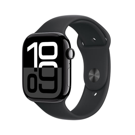 Apple Watch Series 10 GPS • Caja de aluminio negro azabache de 46 mm • Correa deportiva negra - S/M