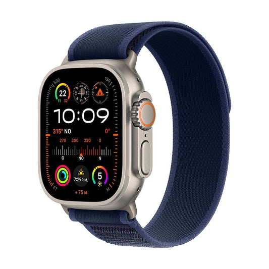 Apple Watch Ultra 2 GPS + Cellular • Caja de titanio natural de 49 mm • Correa Trail azul - S/M