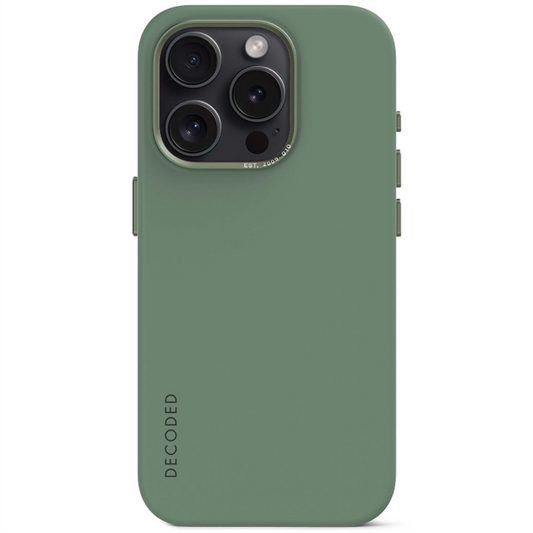 Case de silicona antimicrobiana DECODED para iPhone 15 Pro - Verde