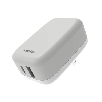 ADAPTADOR VENTEV DE PARED 27W 2 PUERTOS USB-A / USB-C WHITE