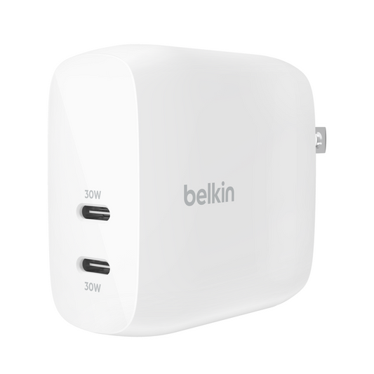 ADAPTADOR BELKIN DE PARED 60W 2 PUERTOS USB-C