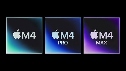 Imagen que representa los tres nuevos chip de Apple, los chips M4. 