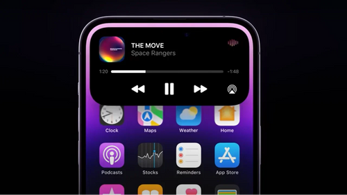 La pantalla de un iPhone con la función de Dynamic Island.