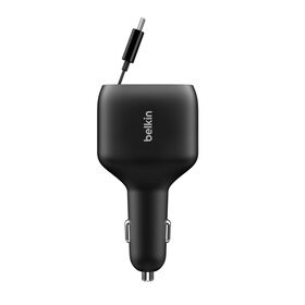 ADAPTADOR BELKIN PARA CARRO 75W 2 PUERTOS USB-A USB-C BLACK