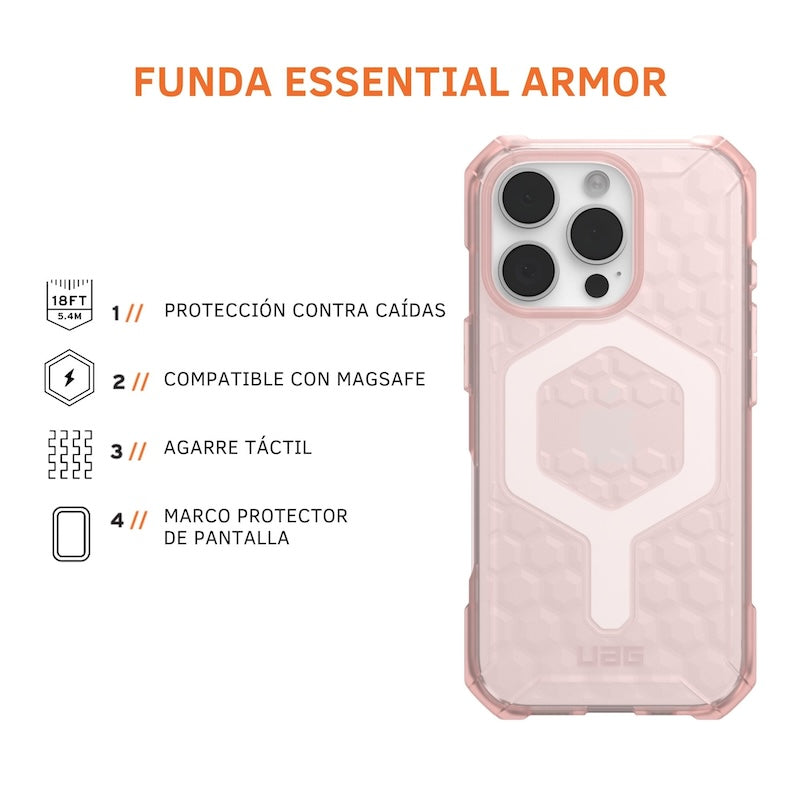 CASE UAG ESSENTIAL ARMOR MAGSAFE IPHONE 16 PRO PINK