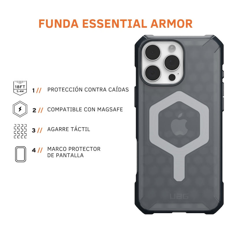 CASE UAG ESSENTIAL ARMOR MAGSAFE IPHONE 16 PRO MAX GREY