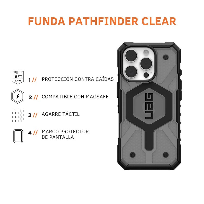 CASE UAG PATHFINDER CLEAR MAGSAFE IPHONE 16 PRO BLACK