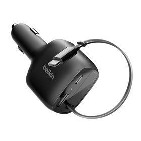 ADAPTADOR BELKIN PARA CARRO 75W 2 PUERTOS USB-A USB-C BLACK