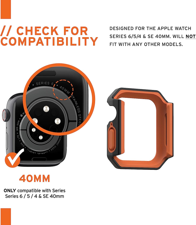 UAG CIVILIAN CASE FOR APPLE WATCH 40MM BLACK/ORANGE