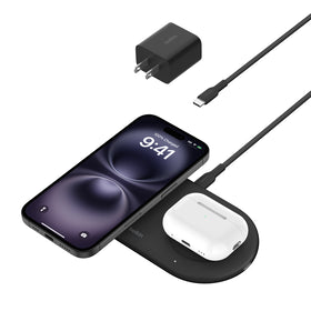 BASE DE CARGA BELKIN 2 EN 1 AW + IPH Qi2 15W BLACK