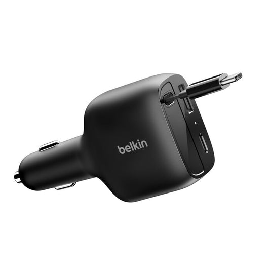 ADAPTADOR BELKIN PARA CARRO 75W 2 PUERTOS USB-A USB-C BLACK