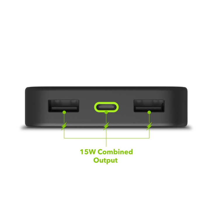 Batería 10,000mAh power boost puertos USB-C y USB-A - Negro