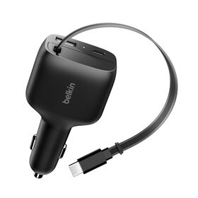 ADAPTADOR BELKIN PARA CARRO 75W 2 PUERTOS USB-A USB-C BLACK