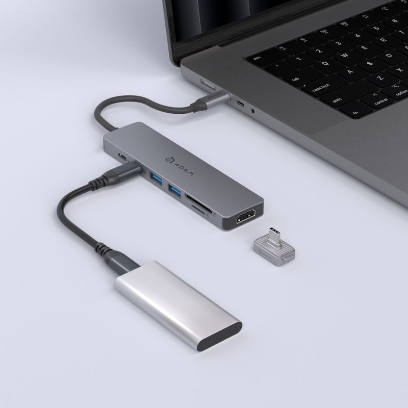 MULTIPUERTO ADAM ELEMENTS SE07 USB-C 7 EN 1 GREY