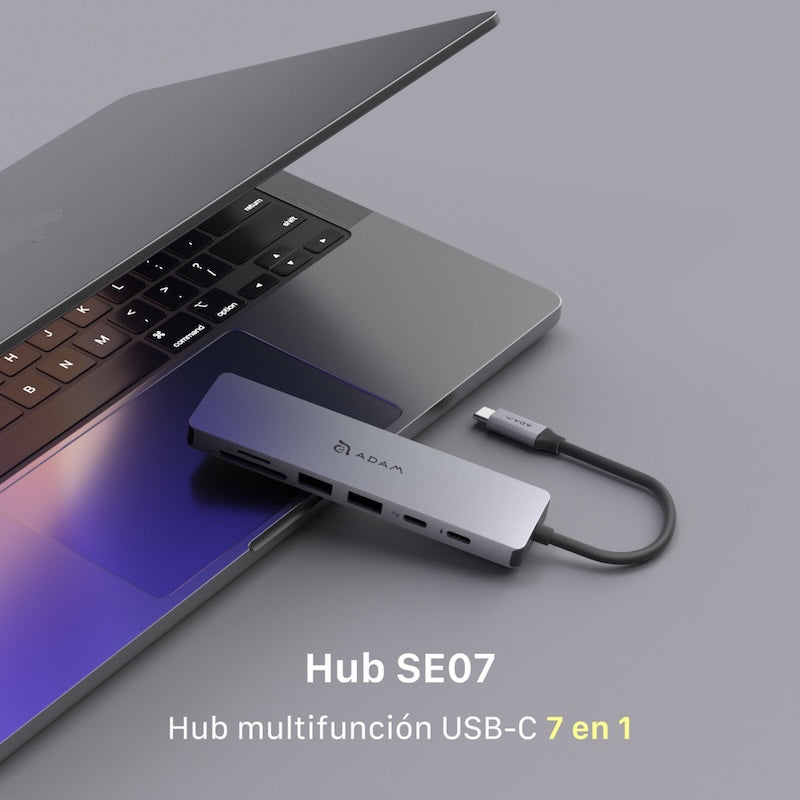 MULTIPUERTO ADAM ELEMENTS SE07 USB-C 7 EN 1 GREY
