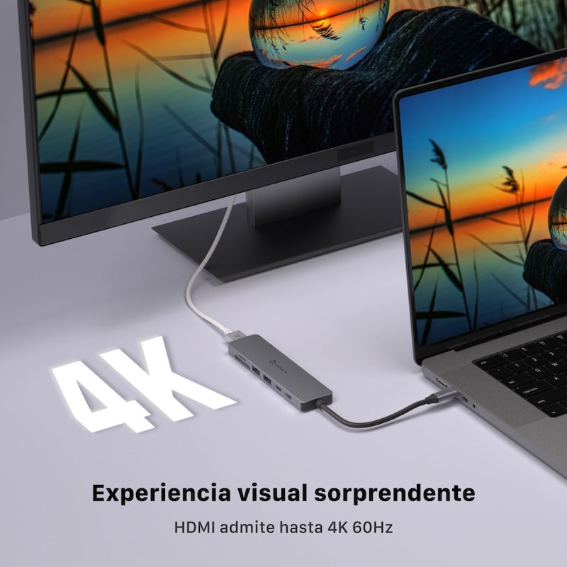 MULTIPUERTO ADAM ELEMENTS SE07 USB-C 7 EN 1 GREY