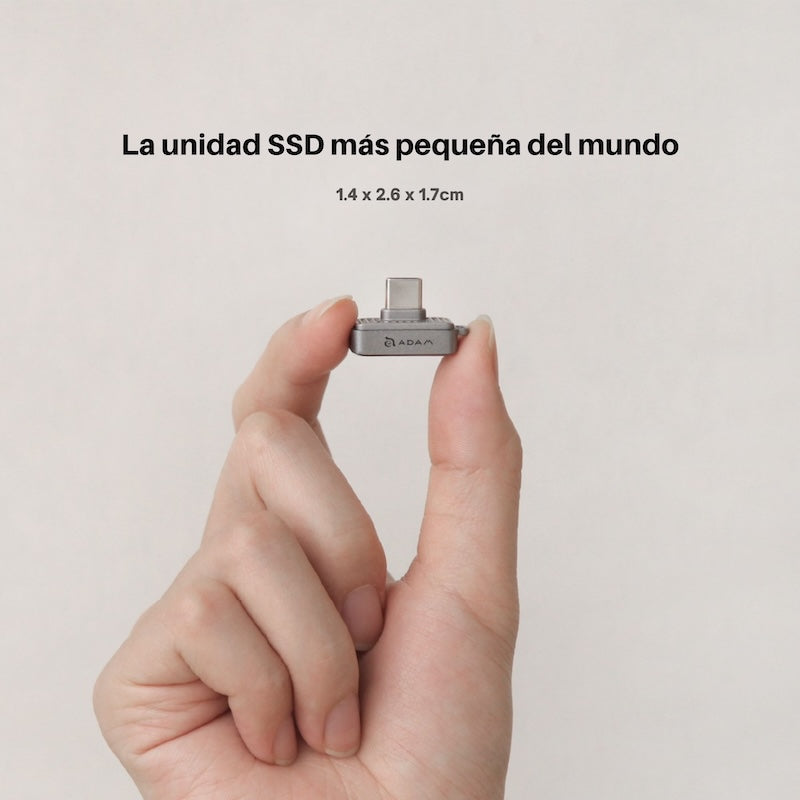 MEMORIA FLASH ADAM ELEMENTS ICLIPS SSD 256GB HUELLA USB-C GREY