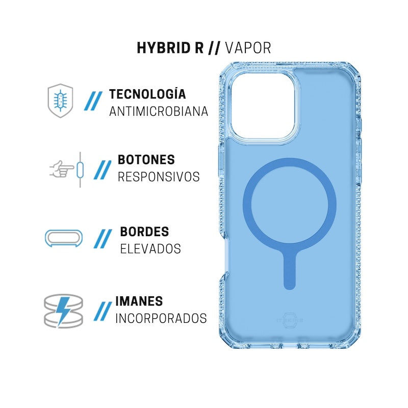 CASE ITSKINS HYBRID R VAPOR MAGSAFE IPHONE 16 PRO MAX BLUE