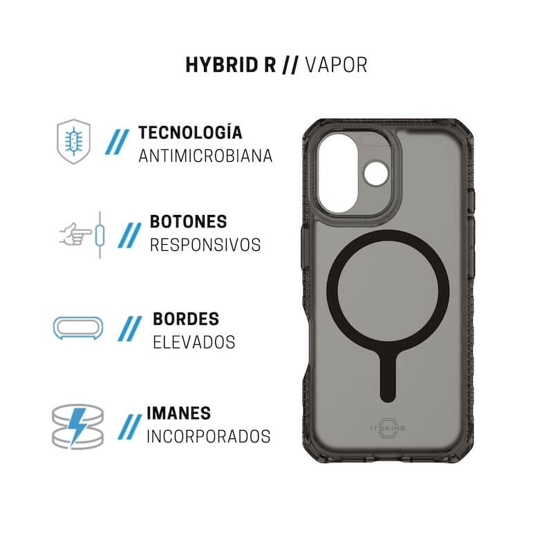 CASE ITSKINS HYBRID R VAPOR MAGSAFE IPHONE 17 SMOK