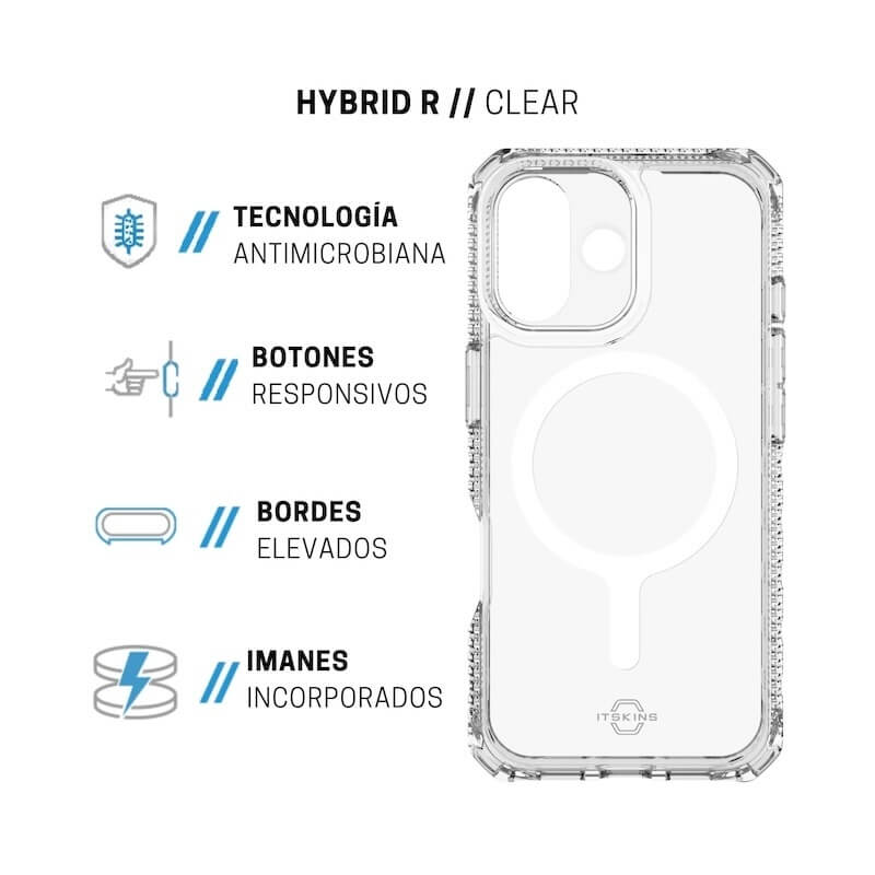 CASE ITSKINS HYBRID R TRANSLUCENT MAGSAFE IPHONE 17 CLEAR