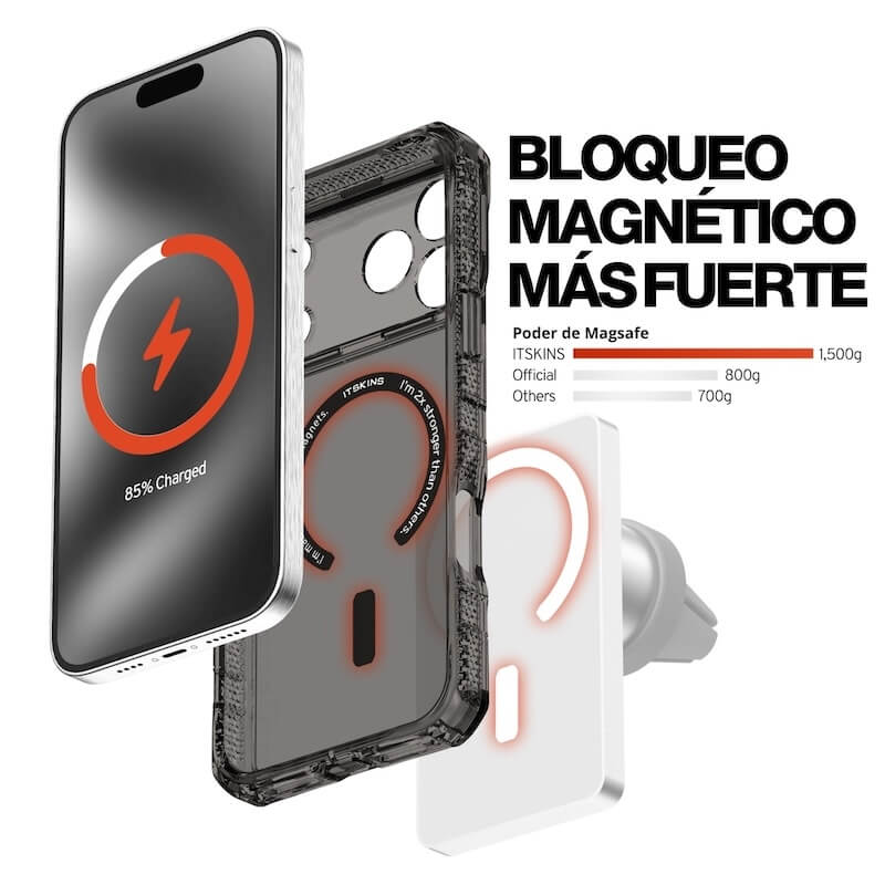 CASE ITSKINS SUPREME R CLEAR MAGSAFE IPHONE 17 PRO MAX GRAPHITE