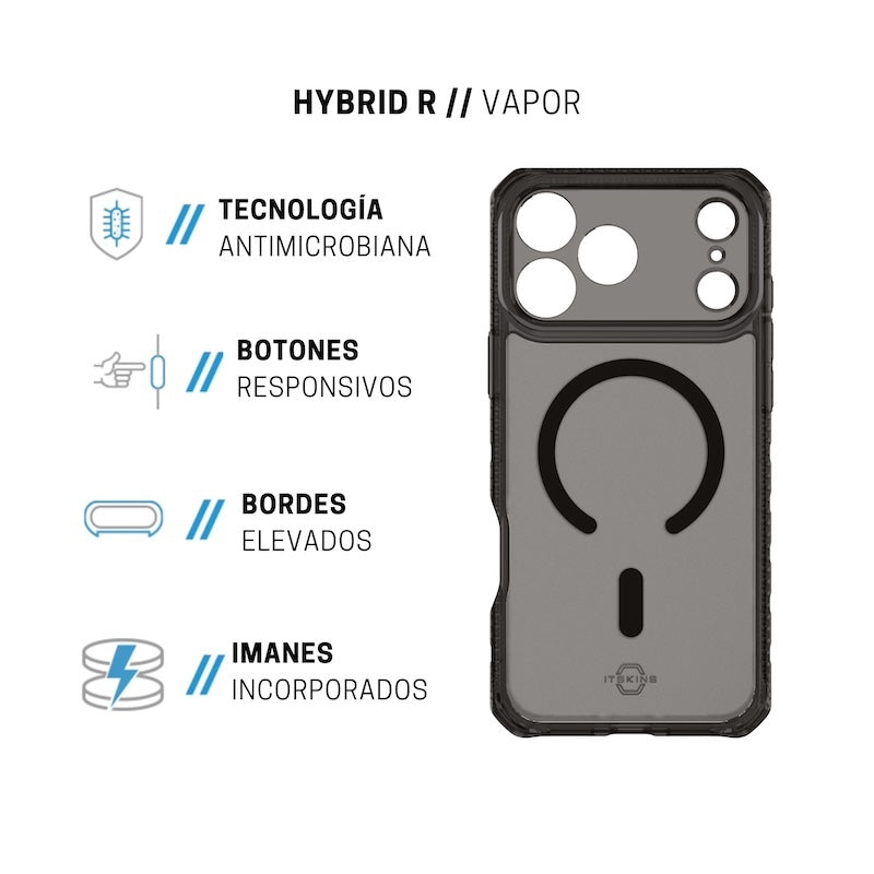 CASE ITSKINS HYBRID R VAPOR MAGSAFE IPHONE 17 PRO SMOK