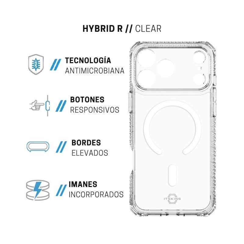CASE ITSKINS HYBRID R TRANSLUCENT MAGSAFE IPHONE 17 PR CLEAR