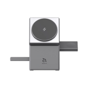 BASE DE CARGA ADAM ELEMENTS QUBE Qi2  MAGSAFE 3 EN 1 SILVER