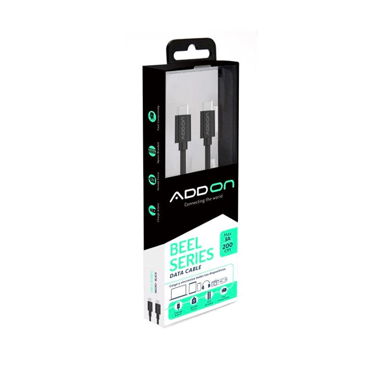 Cable ADDON USB-C a USB-C de 2M - Negro