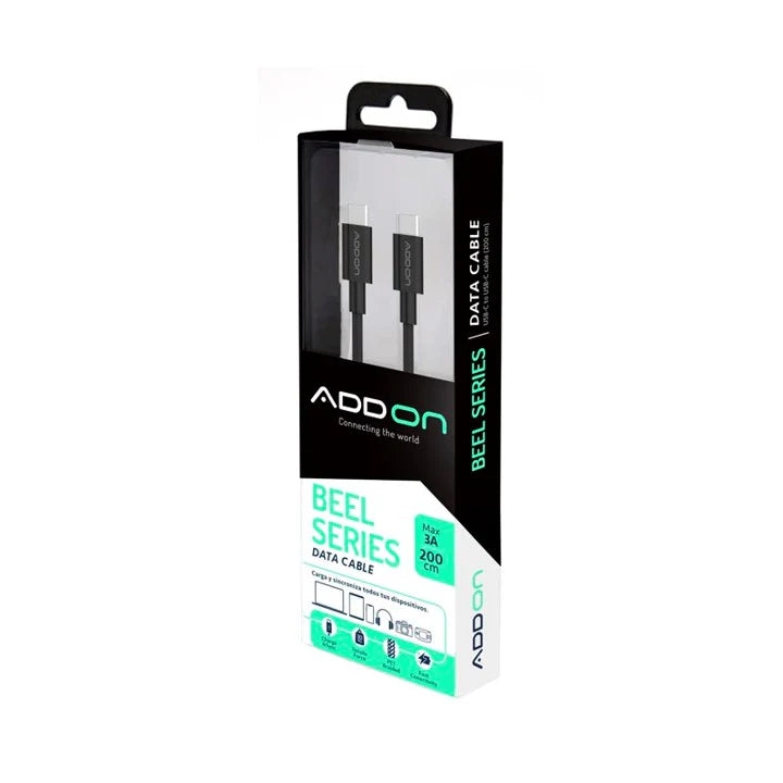 CABLE DE CARGA ADD ON USBA/USBC 2M - BLACK