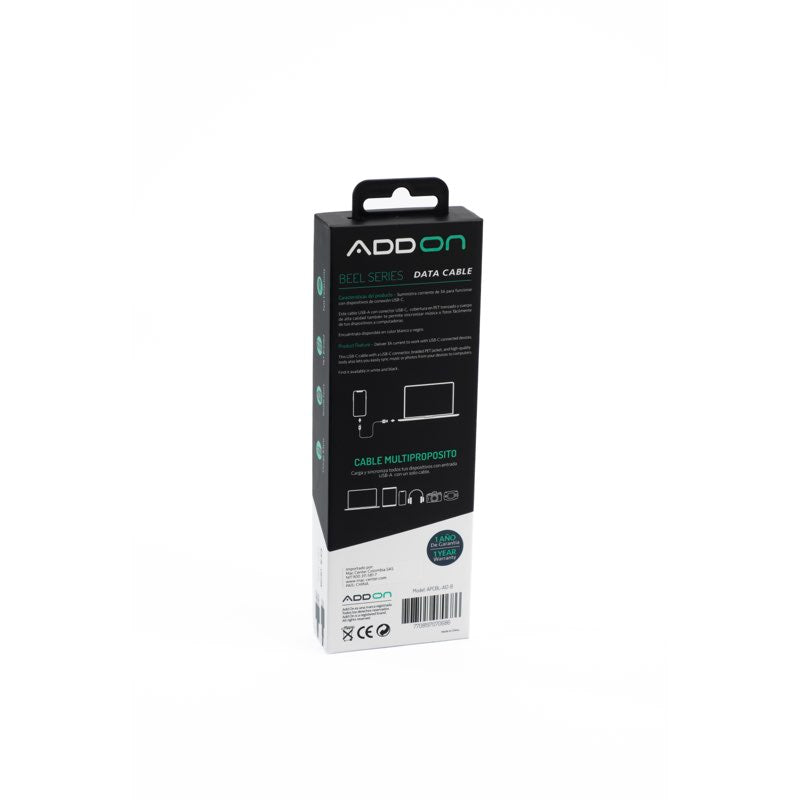 CABLE DE CARGA ADD ON USBA/USBC 2M - BLACK
