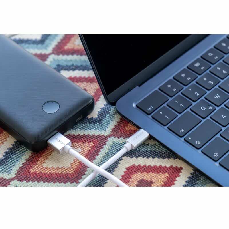 CABLE DE CARGA ADD ON USBA/USBC 2M - WHITE