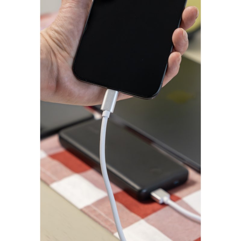 CABLE DE CARGA ADD ON USBA/USBC 2M - WHITE