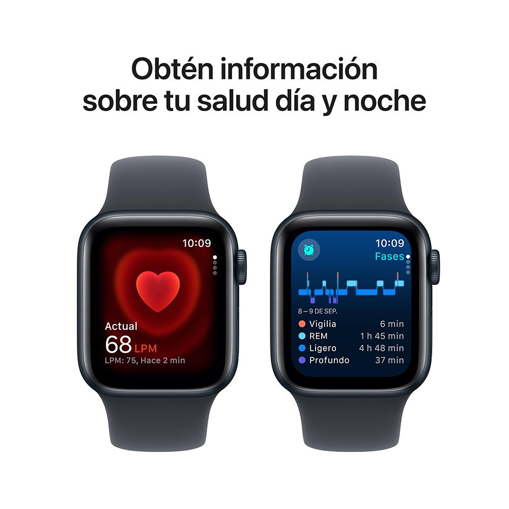 Apple Watch SE GPS • Caja de aluminio color medianoche de 40 mm • Correa deportiva color medianoche - S/M