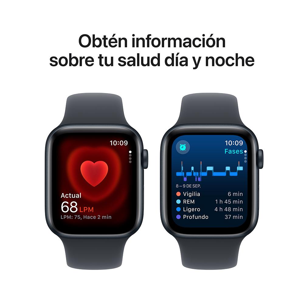 Apple Watch SE GPS • Caja de aluminio color medianoche de 44 mm • Correa deportiva color medianoche - S/M