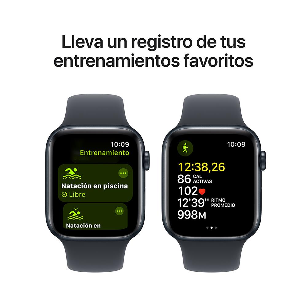 Apple Watch SE GPS • Caja de aluminio color medianoche de 44 mm • Correa deportiva color medianoche - M/L