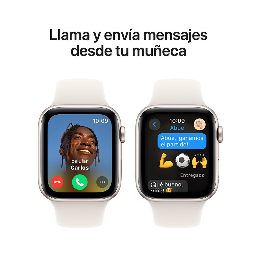 Apple Watch SE GPS • Caja de aluminio blanco estrella de 44 mm • Correa deportiva blanco estrella - M/L
