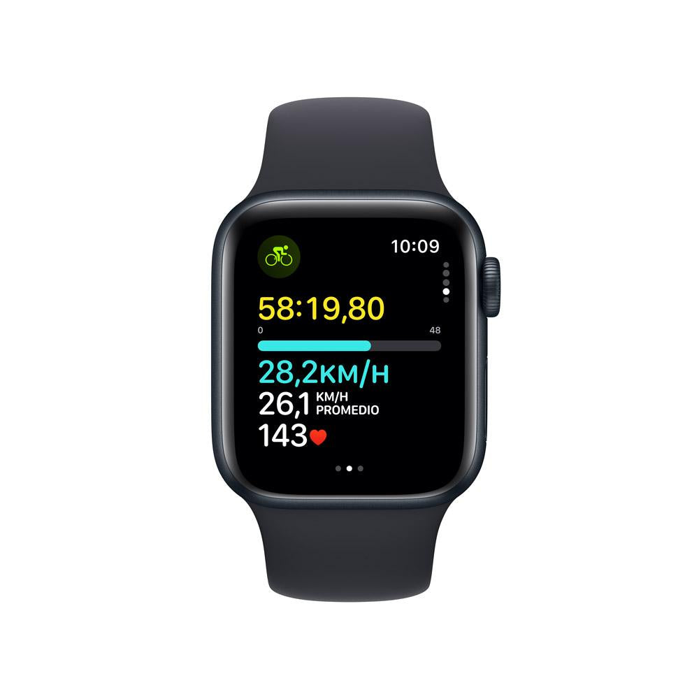 Apple Watch SE GPS • Caja de aluminio color medianoche de 40 mm • Correa deportiva color medianoche - M/L