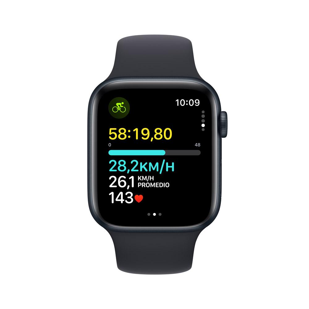 Apple Watch SE GPS • Caja de aluminio color medianoche de 44 mm • Correa deportiva color medianoche - M/L