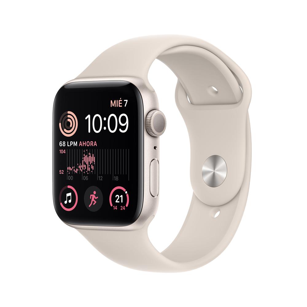 Apple Watch SE (GPS) - Caja de aluminio en blanco estrella de 44 mm - Correa deportiva blanco estrella - Talla única