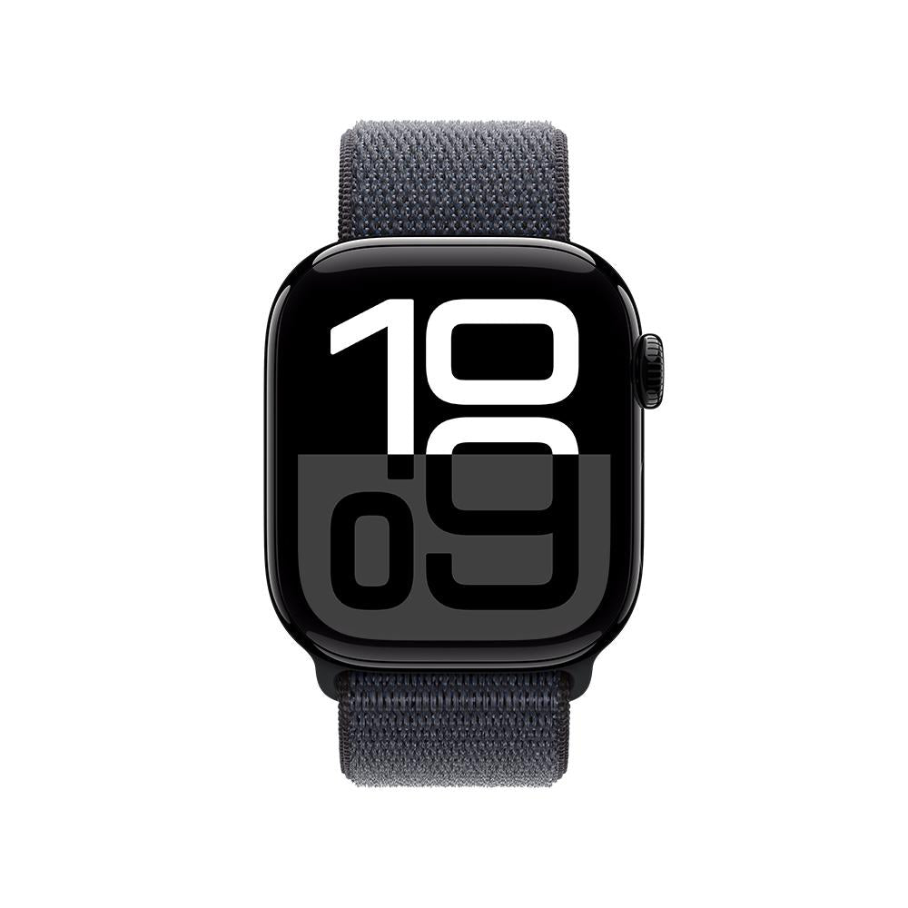 Apple Watch Series 10 GPS • Caja de aluminio negro azabache de 42 mm • Correa loop deportiva color tinta