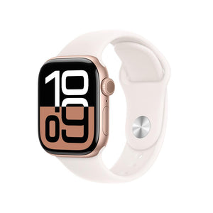 Apple Watch Series 10 GPS • Caja de aluminio color oro rosa de 42 mm • Correa deportiva rosa rubor - M/L