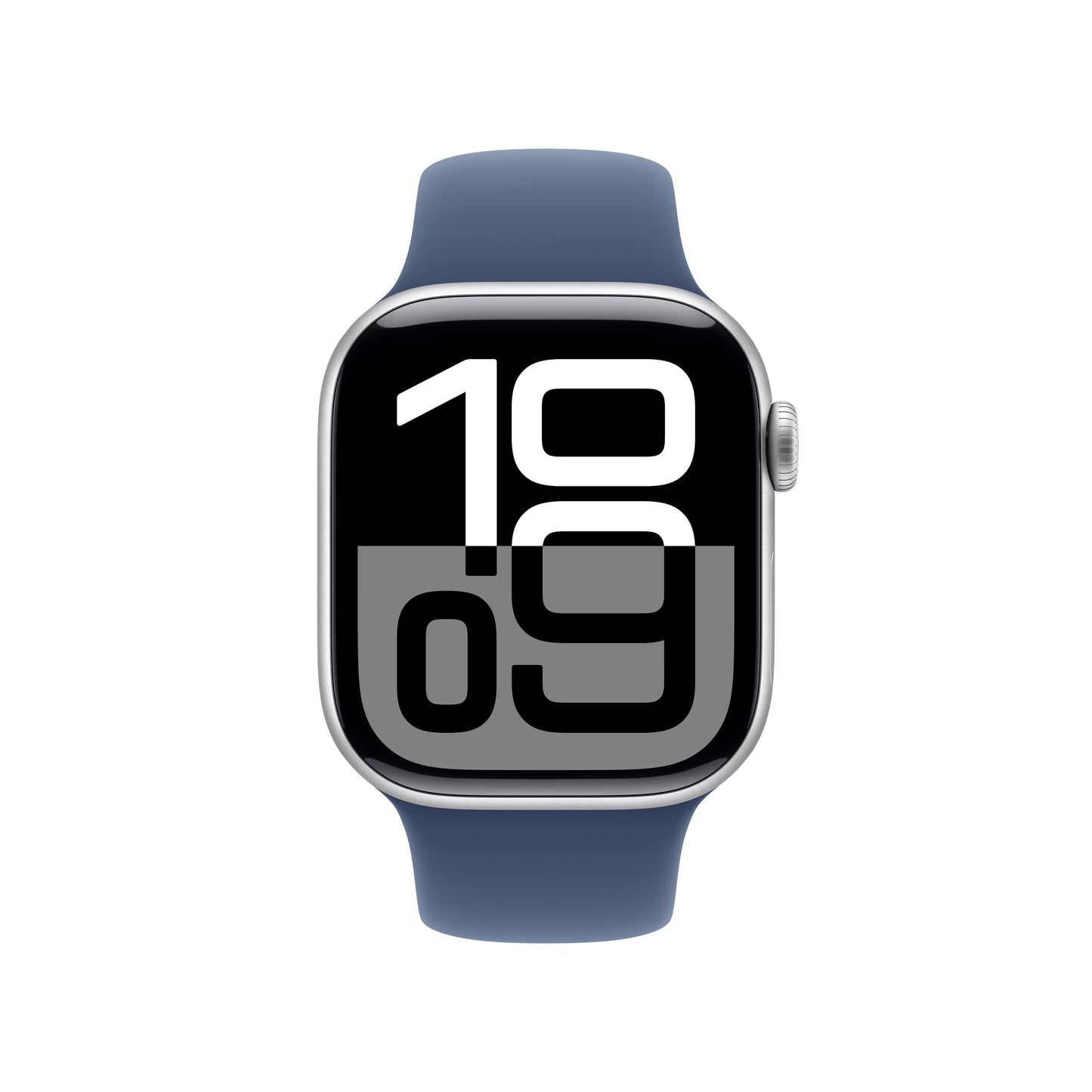 Apple Watch Series 10 GPS • Caja de aluminio color plata de 42 mm • Correa deportiva azul denim - S/M